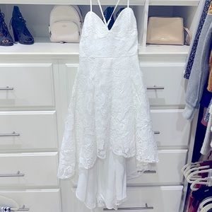 Cross back high low dress